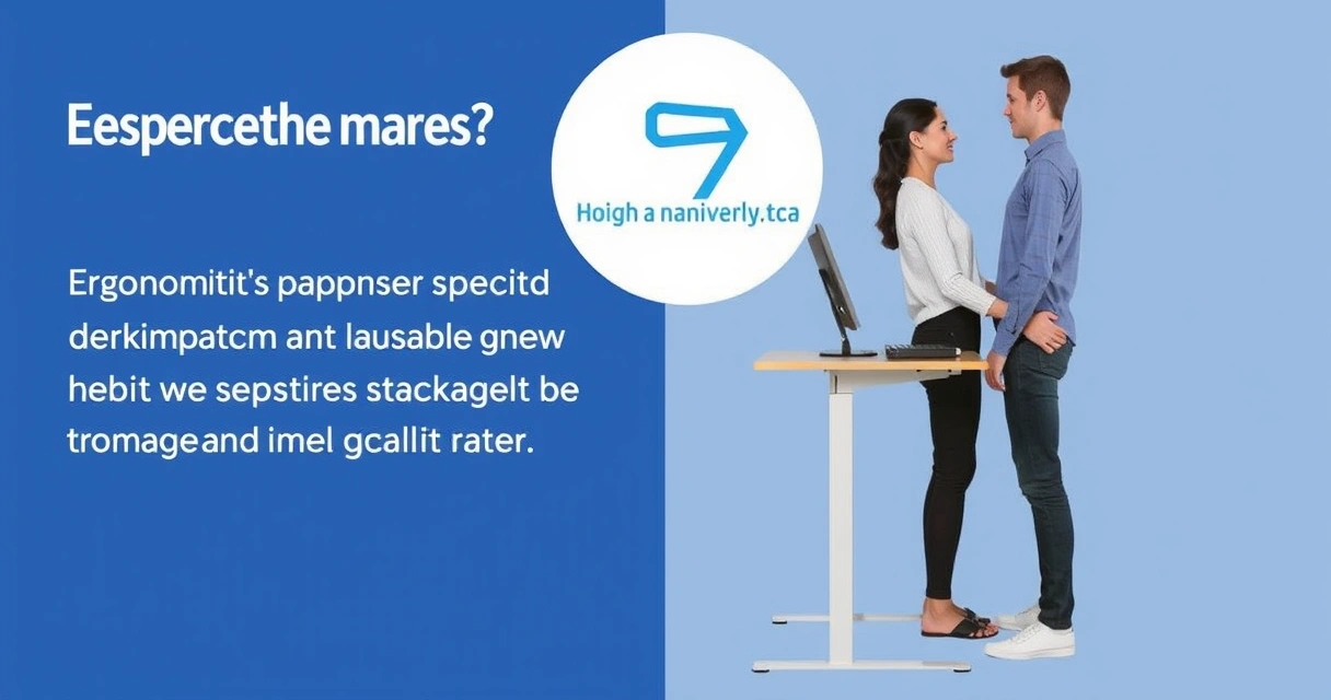 Ergonominen työasento säädettävän pöydän ääressä