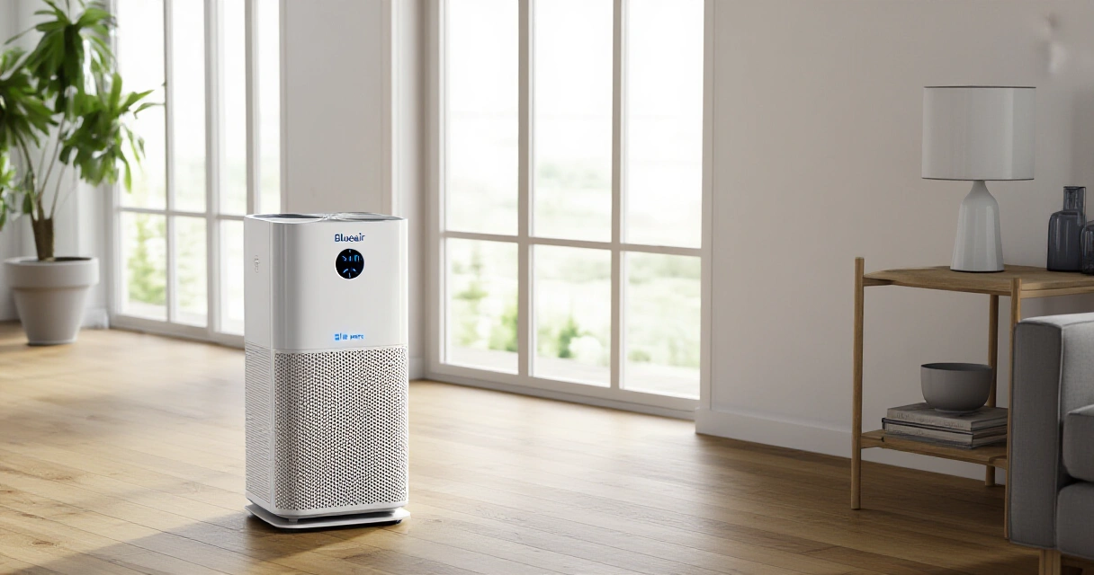 Blueair Blue Pure 211i Max ilmanpuhdistin pohjoismaisessa olohuoneessa